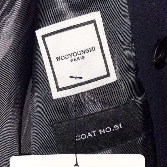 Wooyoungmi Paris fleece wool PeaCoat 1/1 Rare Find IT54 XXL UNI Designer Coat‌